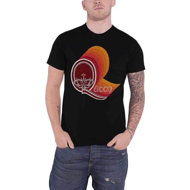 (L, Black) Queen Retro Vintage Band Logo T Shirt