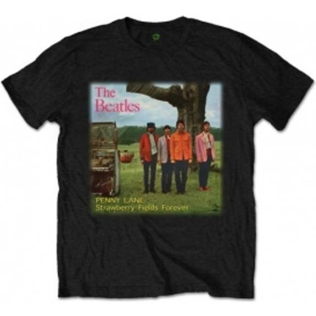 (M, Black) The Beatles Penny Lane Strawberry Fields Forever Tee