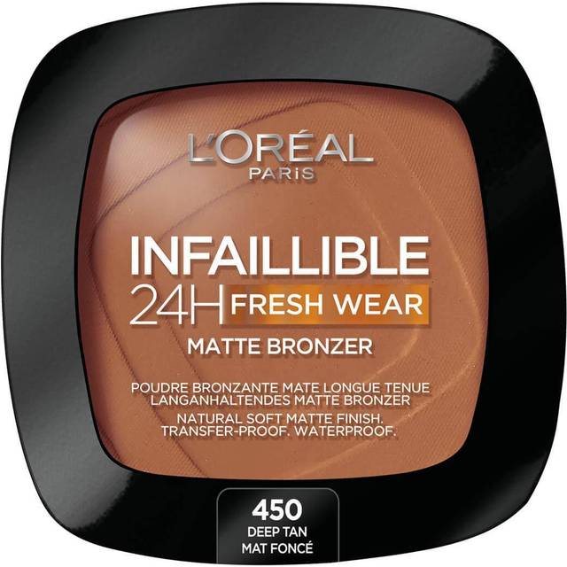 L'OrÃ©al Paris Soft Matte Bronzer, Longwear, Matte Finish, Waterproof and Transfer-proof, Infallible 24H, 450 Deep Tan