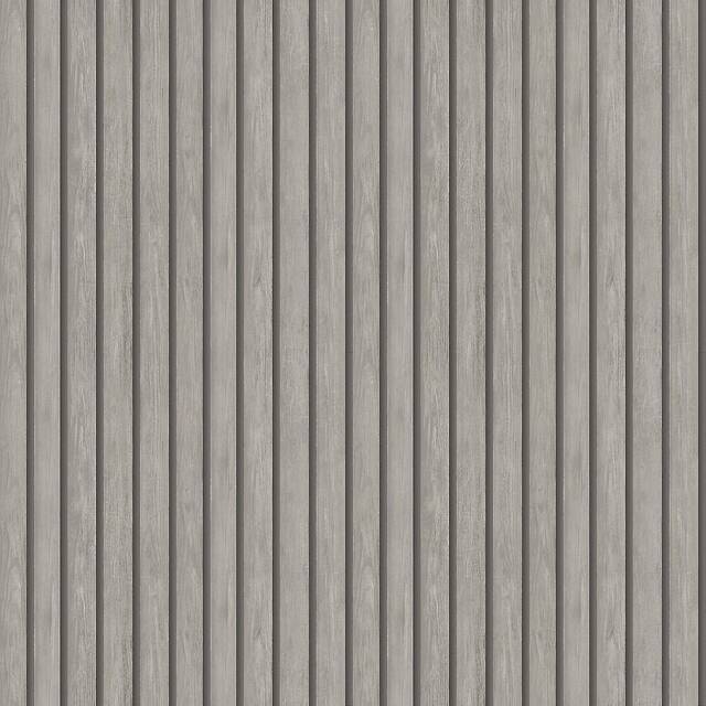 Holden Wooden Slat Panelling 3D Wood Panel Wallpaper - 13133 Grey