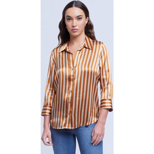 L'agence Dani 3/4-Sleeve Silk Blouse