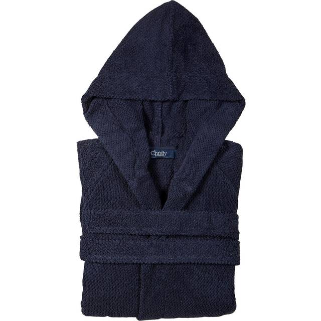 Brixton Textured Robe - Midnight - Grab a moment of relaxing calm cosied up in Christy's Brixton robe. The textured weave quickly dries and gently smoothens skin. The Brixton is a perfect weight robe—not too heavy, but substantial enough to feel generous and incredibly absorbent - it's even got a hood.