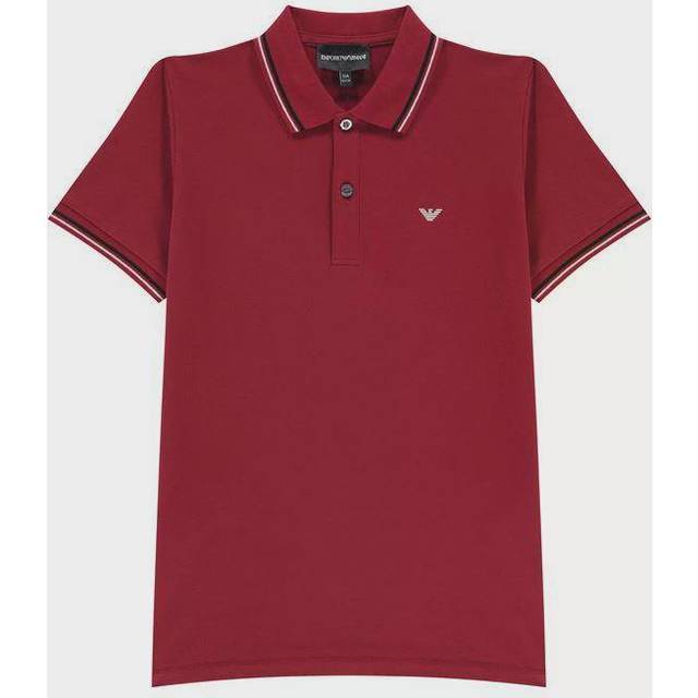 Emporio Armani Boys Red Cotton Polo Shirt - 4 year