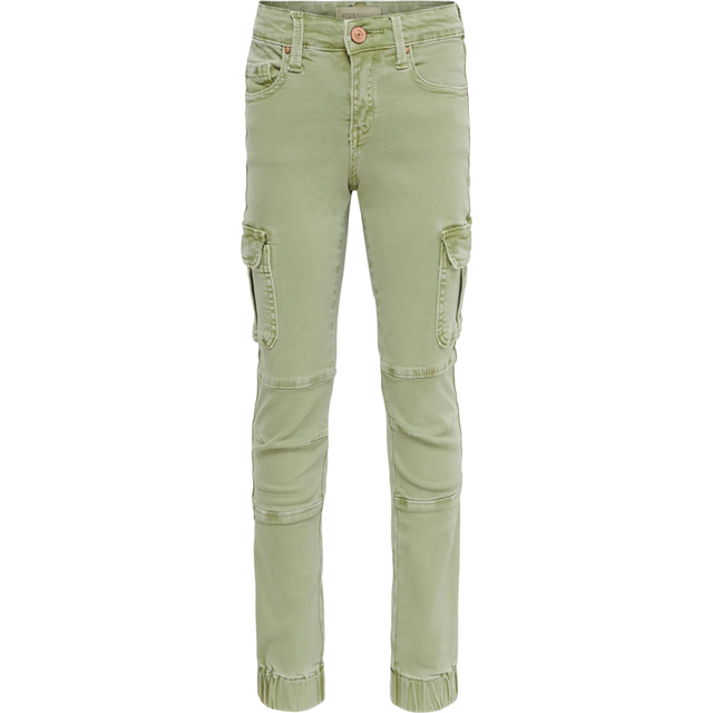 Kids Only Konmissouri Reg ANK Life Cargo PNT Noos jeans för flickor, Oljegrön, 140 cm