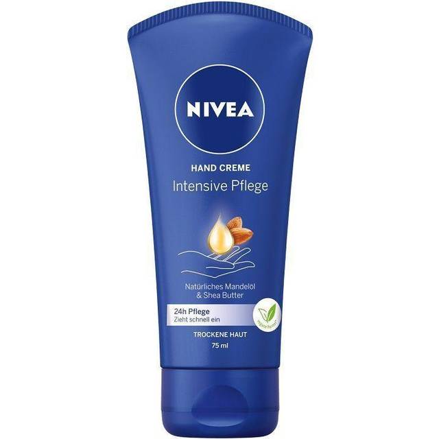 NIVEA Intensiv vård handkräm (75 ml), rik hudkräm med mandelolja för intensiv fukt, handvård med den unika NIVEA doften