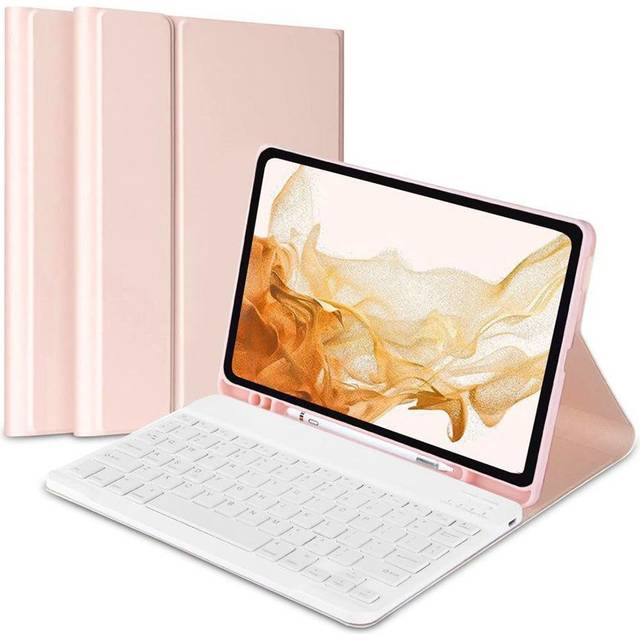 Tech-Protect Galaxy Tab A8 10.5 Fodral och Tangentbord - Rosa