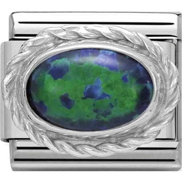 Nomination Classic Silver Green Opal Oval Sparkly Charms
