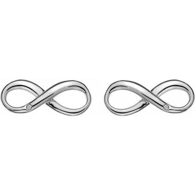 Hot Diamonds Sterling Silver Infinity Earrings, Silver, Women - Ilver