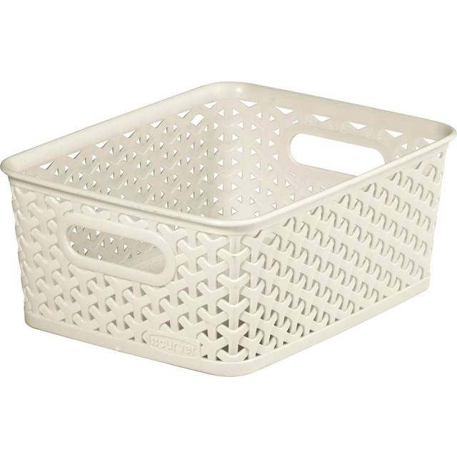Curver 13L Vintage White Rectangular Storage Basket