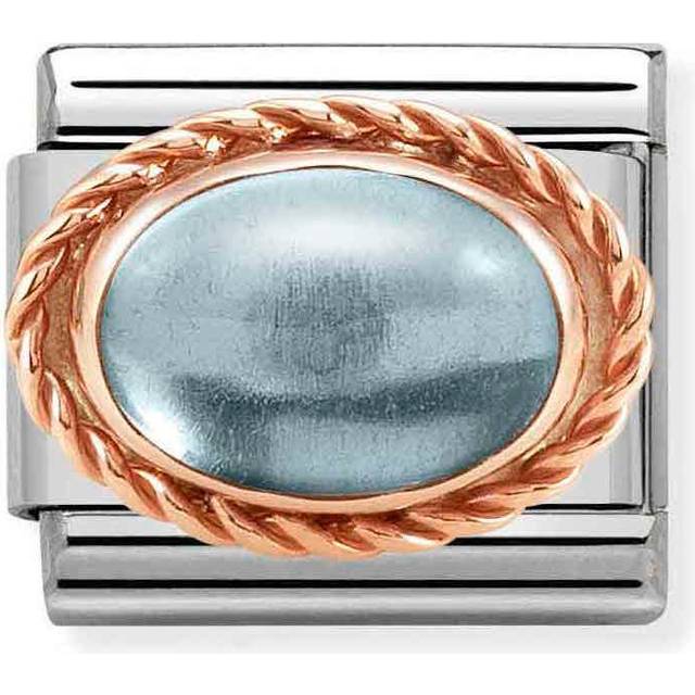 Nomination Classic Rose Gold Rich Blue Topaz Stone Sparkly Charms