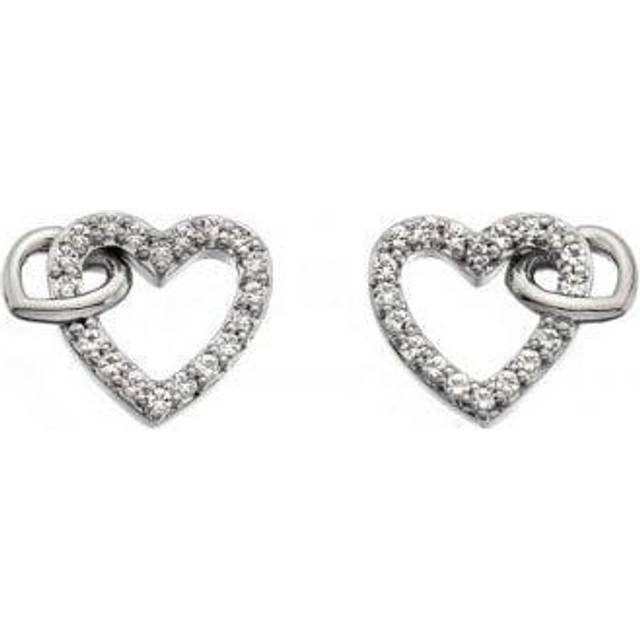 Hot Diamonds Sterling Silver Togetherness Open Heart Earrings DE605