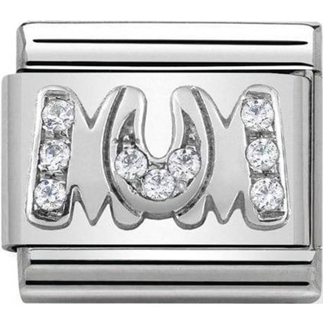 Nomination Silver and Zirconia Classic Mum Charm - Silver,White - 0.9 x 1.0cm