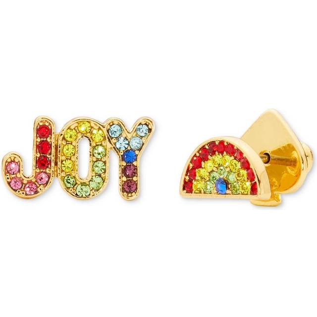 Gold LOVE Asymmetrical Stud Earrings - Multi (*)