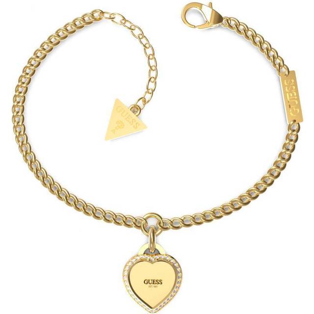 Ladies Gold Plated Heart Crystals Bracelet UBB01422YGL