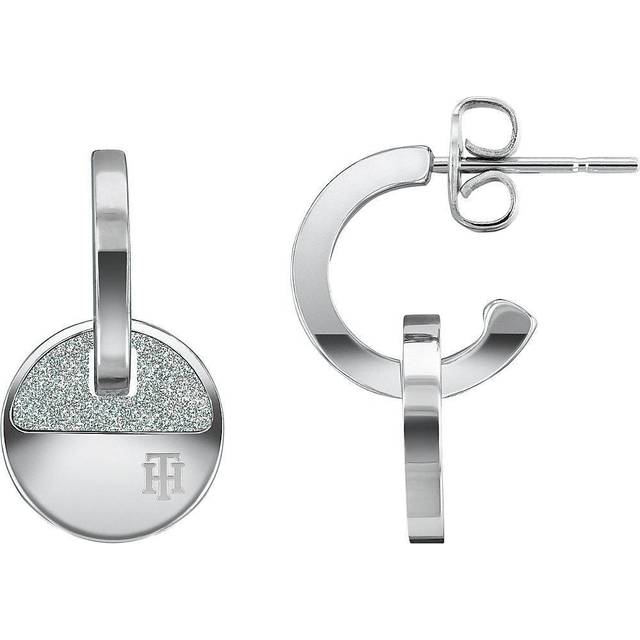 Tommy Hilfiger Crystal Disc Stainless Steel Stud Earrings