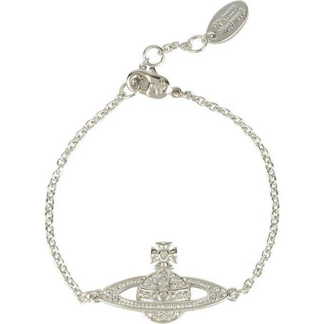 Vivienne Westwood Mini Bas Relief Chain Bracelet Silver Cubic Zirconia Women - ---