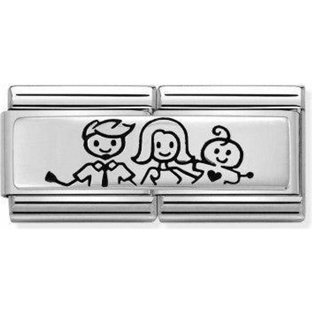 Nomination Silver and Enamel Double Family with Baby Boy Friends &amp;