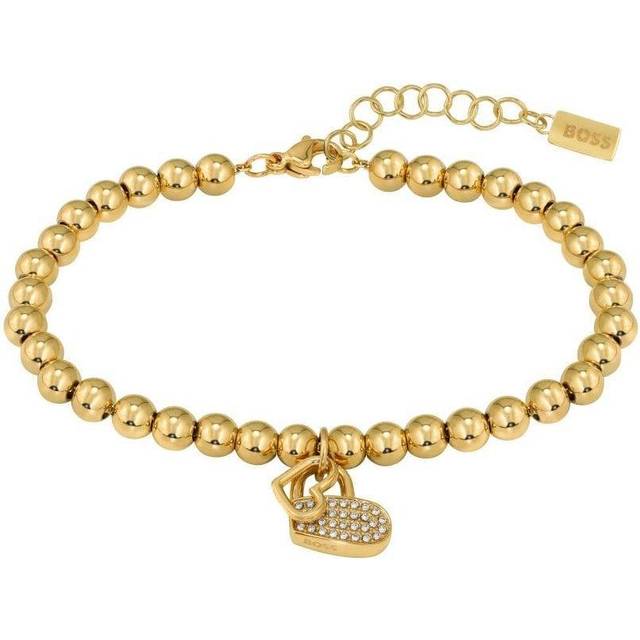 BOSS Medallion Gold-Tone Beaded Bracelet 1580286