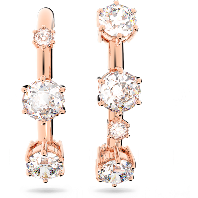 Swarovski Ear Cuff, Pair of Aysmmetric, Rose Gold Tone Plated Ear Cuff, from the Constella Collection