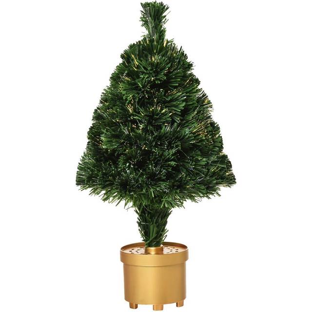 Bon Noel 2Ft Prelit Artificial Christmas Tree Fiber Optic Led Light Decoration, Green