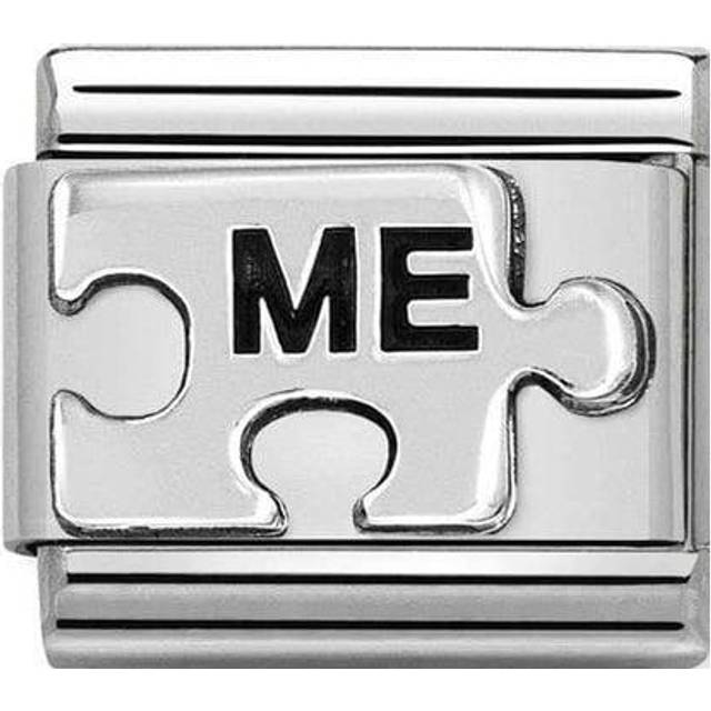 Nomination Classic Link Puzzle Piece ME Charm - Silver,Black - 0.9 x 1.0cm