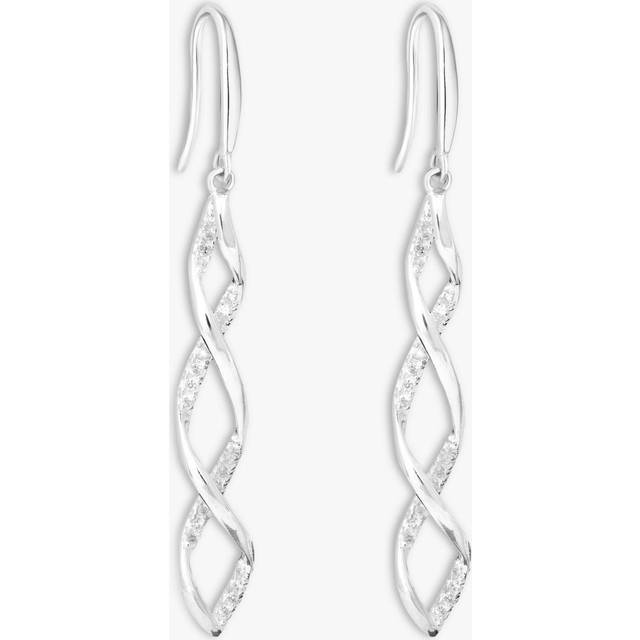 Simply Silver Sterling Silver 925 Cubic Zirconia Wrapped In Love Drop Earrings