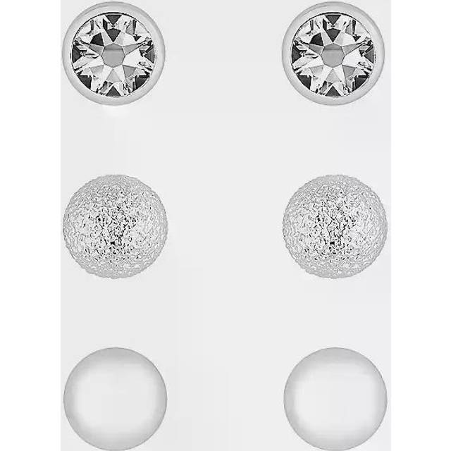 Mood Silver Crystal 3 Pack Stud Earrings