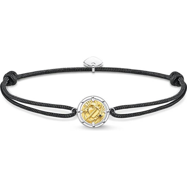 Silver Gold Plated Nylon Zirconia Black Faith, Love, Hope Bracelet LS116-543-11-L22V