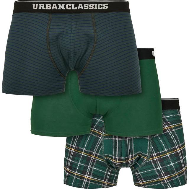Urban Classics herr Boxershorts , Dgrn Plaidaop+btlgrn/Dblu+dgrn, S