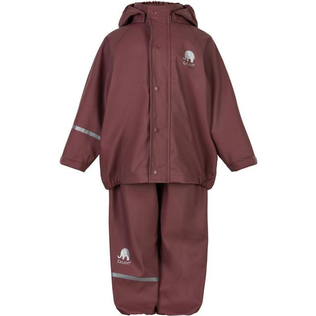 CELAVI Basic Rainwear Set -Solid Pu |Brun |146-152