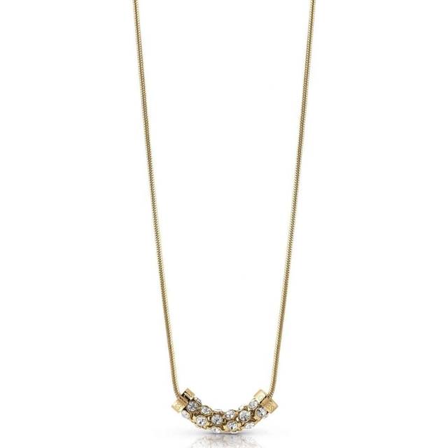 GUESS Ladies Gold Plated Necklace With Crystal Charm UBN28054