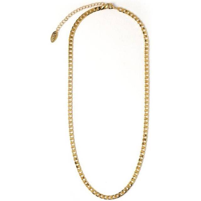 Flat Link Curb Chain Necklace - Gold - Orelia