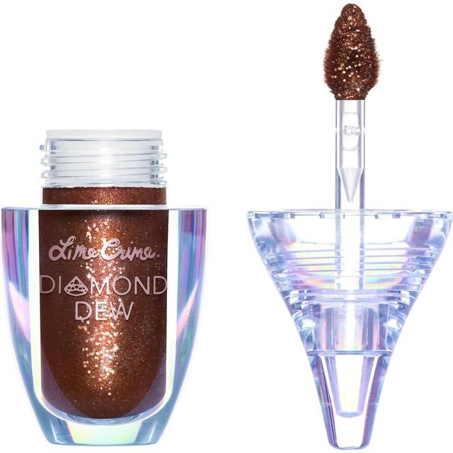 Lime Crime Diamond Dew Glitter Eyeshadow, Chocolate Diamond - Iridescent Bronze Lid Topper - Reflective Sparkl