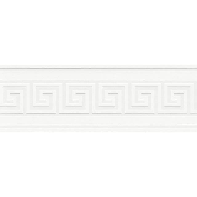A.S. CrÃ©ation Self-Adhesive Border Only Borders Border Meander 5.00 m x 13 cm Metallic White Made in Germany 936471 93647-1, multi-colour