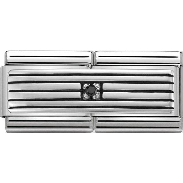 Nomination Double Link Cubic Zirconia Lines Charm - Silver