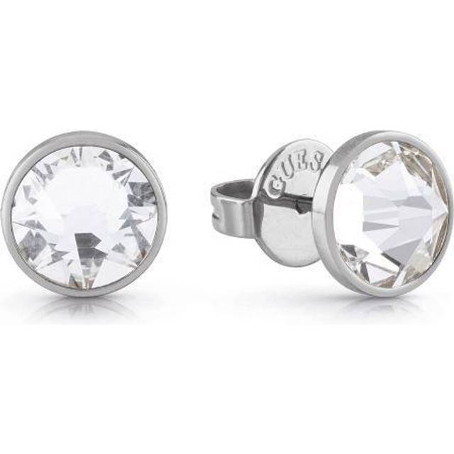 Mens Steel 8mm White Crystal Stud Earrings UME01343ST