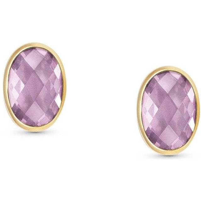 Nomination Gold Plated Pink Cubic Zirconia Oval Stud Earrings 027841/003 - Two Colour
