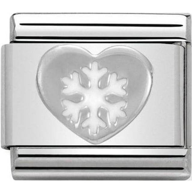 Nomination Classic Silver Heart with Snowflake Christmas Charms