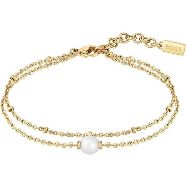 BOSS Cora Gold-Tone Two-Row Chain Bracelet 1580204