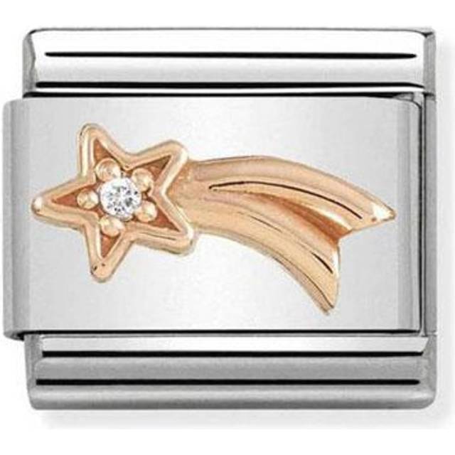 Nomination Classic Rose Gold CZ Shooting Star in White Christmas Charm