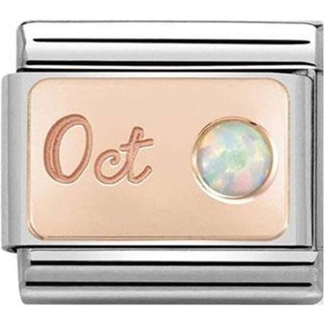 Nomination Classic Rose Gold October White Opal Birthday &amp; Birthst