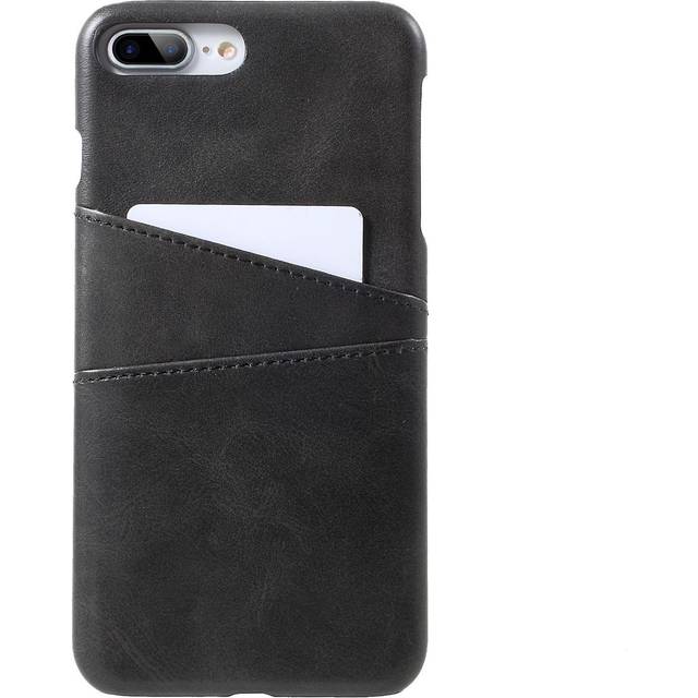 Korthållare Läderskal iPhone 7/8 Plus Svart