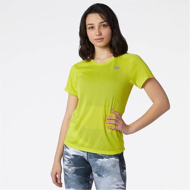 New Balance Womens Impact Run Short Sleeve T-Shirt Size: Small, Colour: Yellow