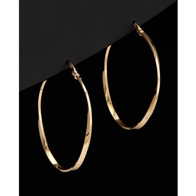 14K Italian Gold Round Hoops