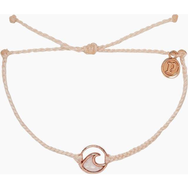 Opaque Resin Wave Bracelet in Rose Gold & Vanilla - One Size