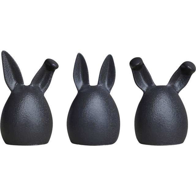 DBKD Triplets påskhare 3-pack Cast iron - Svart