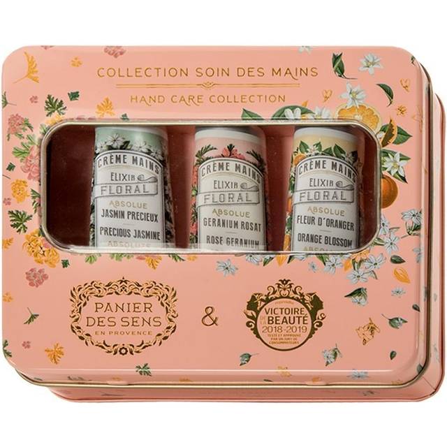 Panier des Sens - Kvinnors gåva - Trio handkräm återfuktande apelsinblomma, jasmin och geranium - presentidé till dam tillverkad i Frankrike - vårdset 96 % naturliga ingredienser - 3 x 30 ml