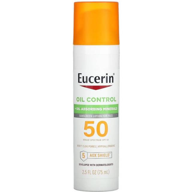 Eucerin, Oil Control, Lightweight Sunscreen Lotion for Face, SPF 50, 2.5 fl oz (75 ml)
