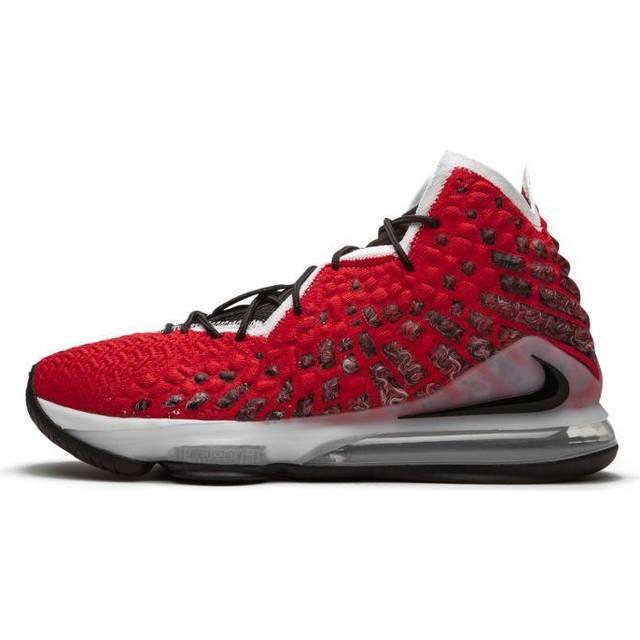 Nike Lebron XVII Red Textile Lace Up Mens Trainers BQ3177 601 - Size UK 7