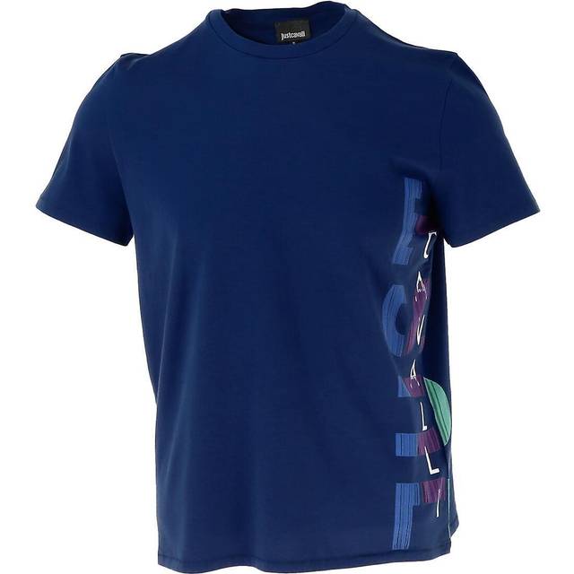 Men's Just Cavalli Fading Logo White T-Shirt - Size: Regular/36